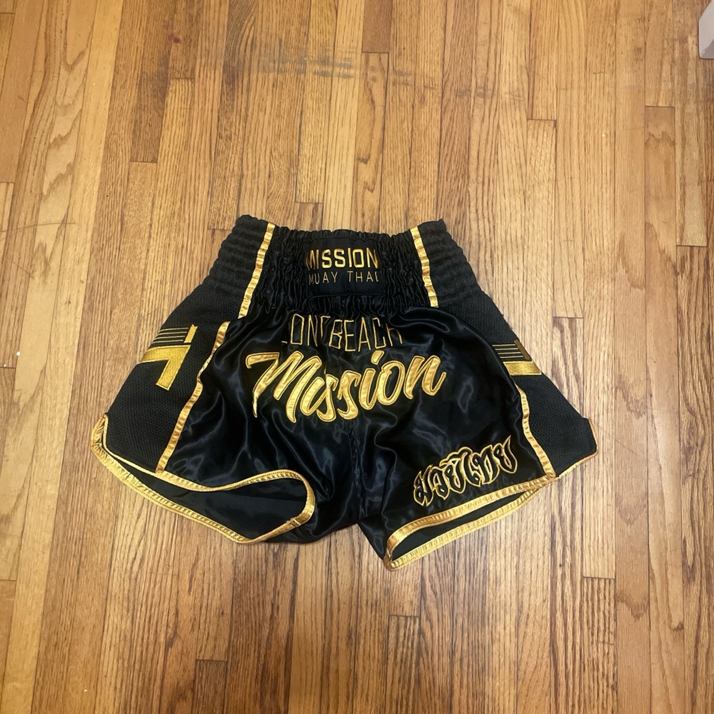 Black and Gold Muay Thai Shorts